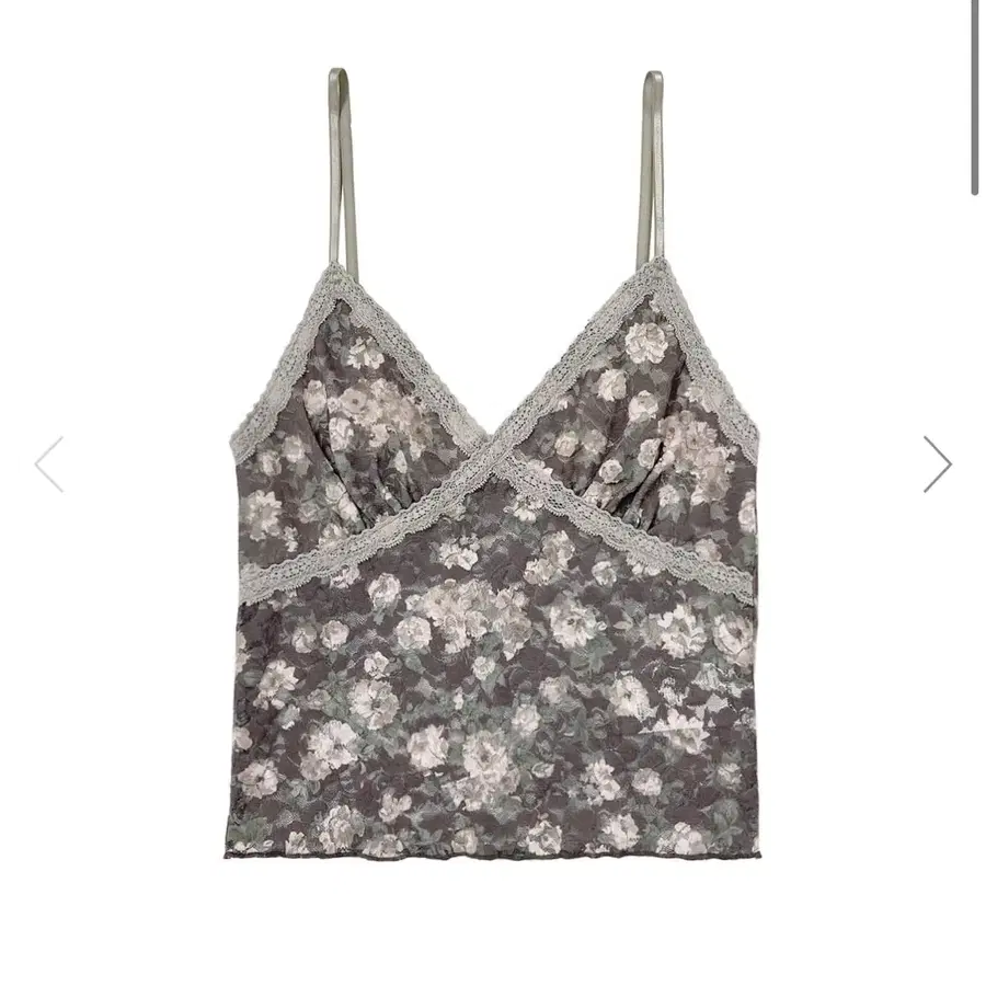 FLORAL LACE CAMI TOP (BROWN)