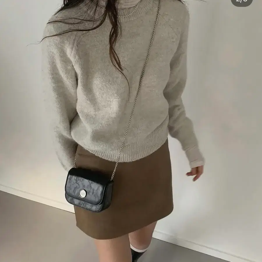 로우스탠드 알파카 니트(새상품)