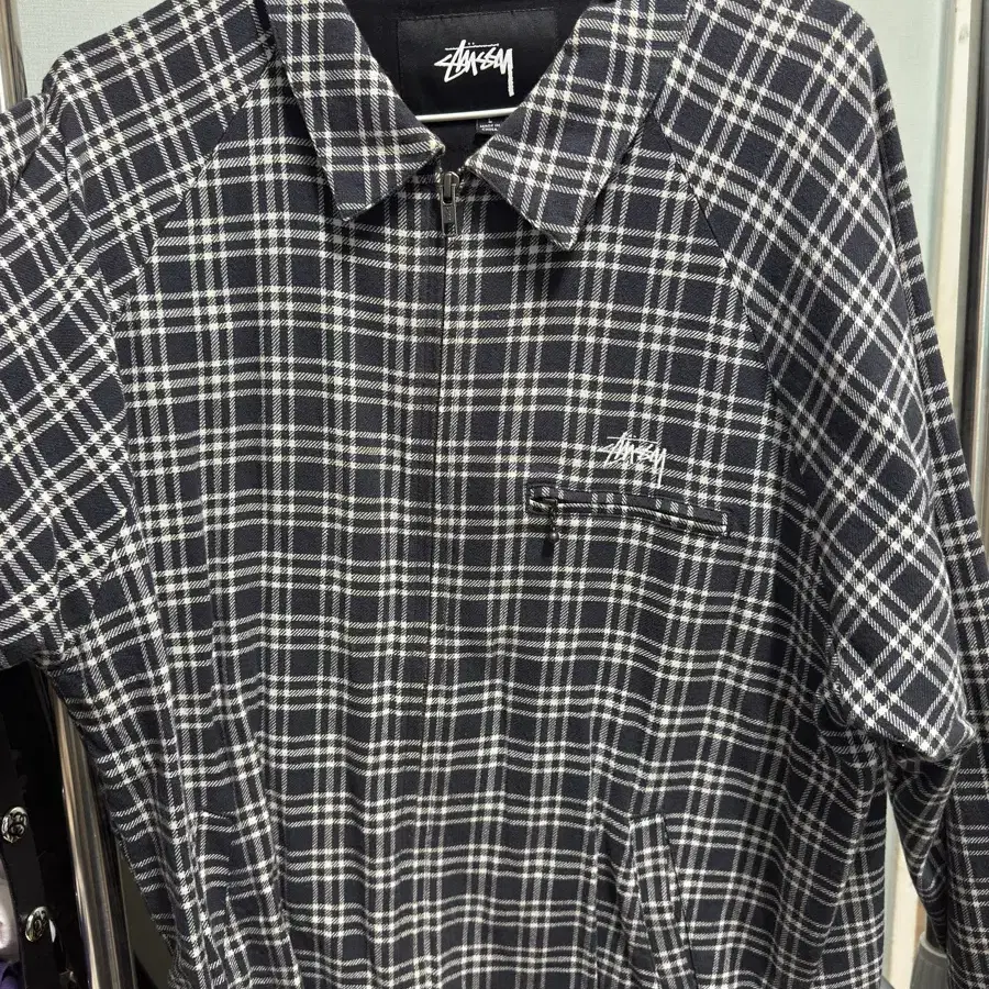 STUSSY PLAID LINEN BRYAN JACKET (M)