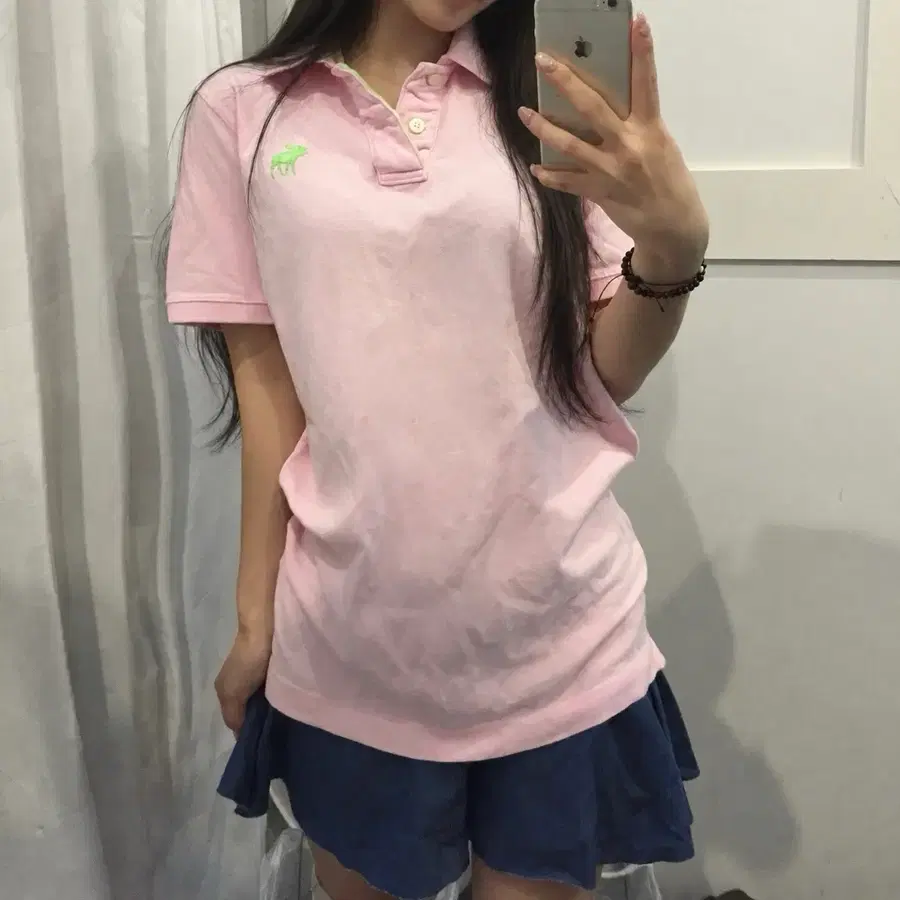 Abercrombie 아베크롬비 딸기우유 오버핏 PK 카라티
