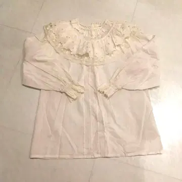 앤티크 구제 의류 1점 오리지널 큰 프릴의 클래시컬 블라우스