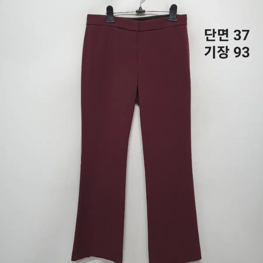 시스템 버건디 슬랙스 바지