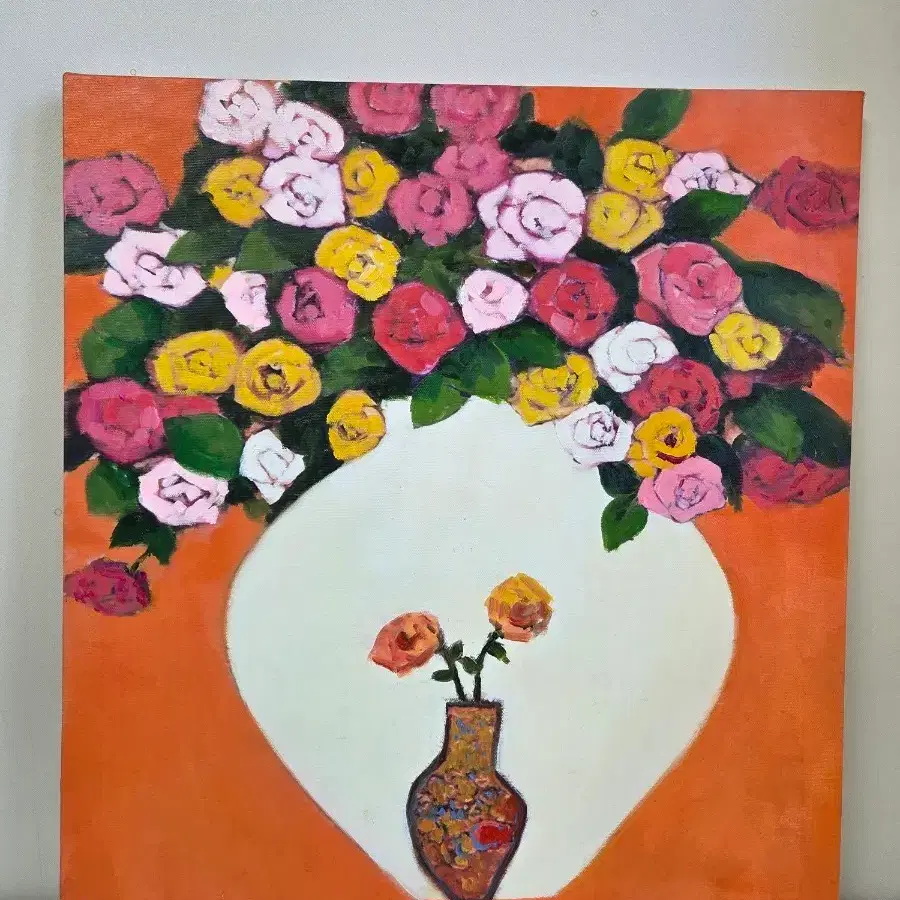 새상품 박광출 화가 화사한 꽃 유화 그림