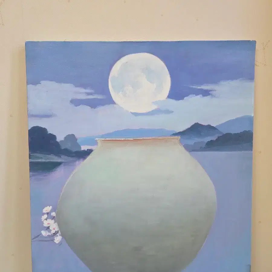 새상품 박광출 화가 달항아리 풍경 유화