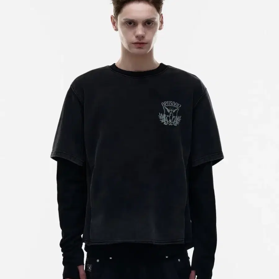 오퍼스0012 Op. 07 TRIUMPH LAYERED LONG SLEEVE BLACK)L사이즈