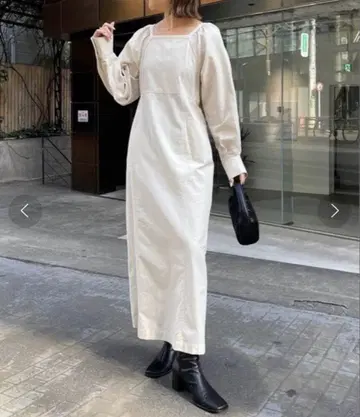 CAPRICIEUX LE'MAGE 스퀘어 퍼프 원피스 M 아이보리