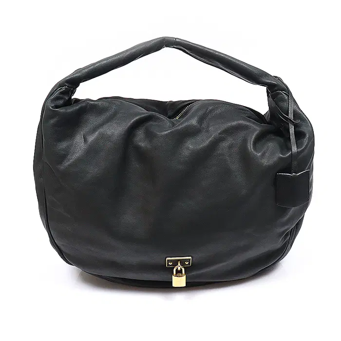 Loewe(로에베) 블랙 램스킨 패드락 칼 라지 호보 숄더백 MBD58245LO
