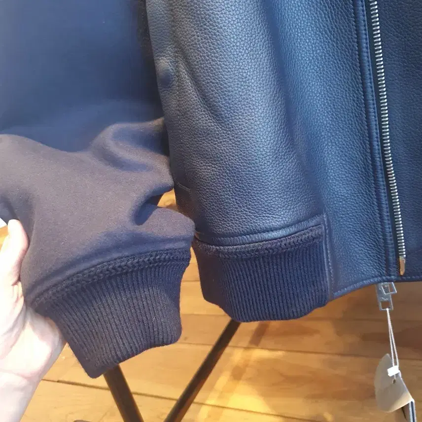 디올 지퍼 블루종 재킷 네이비 블루 카우하이드 사진 7