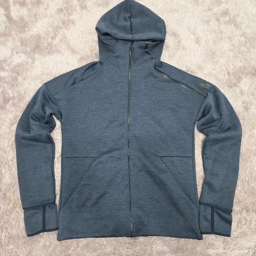 A38. 아디다스 핑거홀 후드집업 네이비