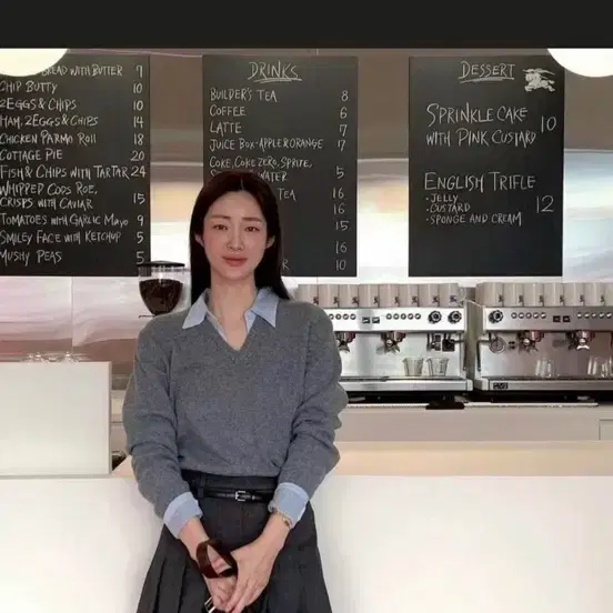 프리베일 브이넥니트 차정원착용