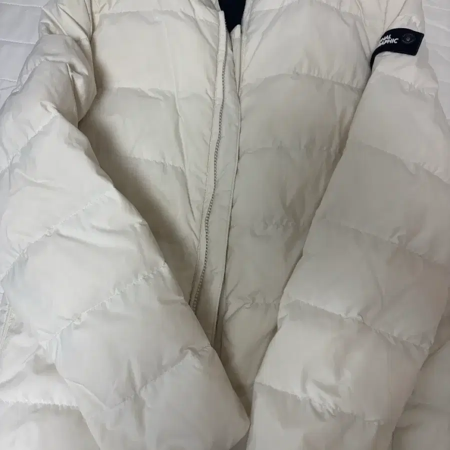 네셔널지오그래픽 경량패딩 아이보리 M