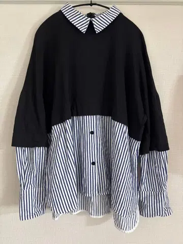 25SS 엔폴드 SHIRT-LAYERED PULLOVER