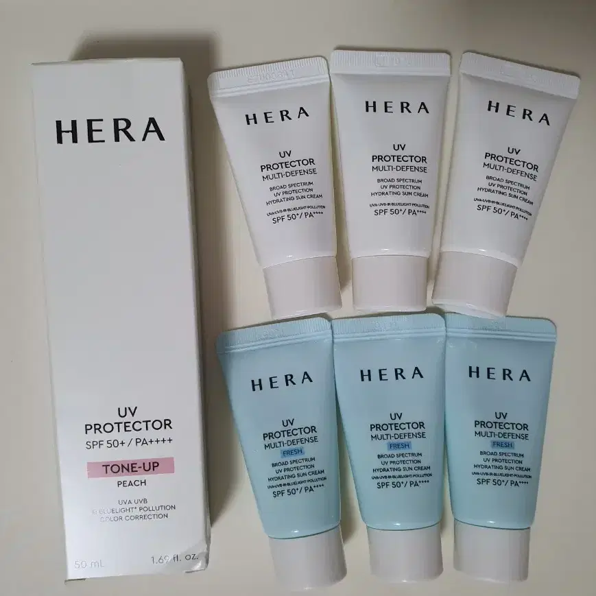 헤라 톤업 선크림 50ml + 멀티디펜스 총 45ml + 프레쉬 총 45ml