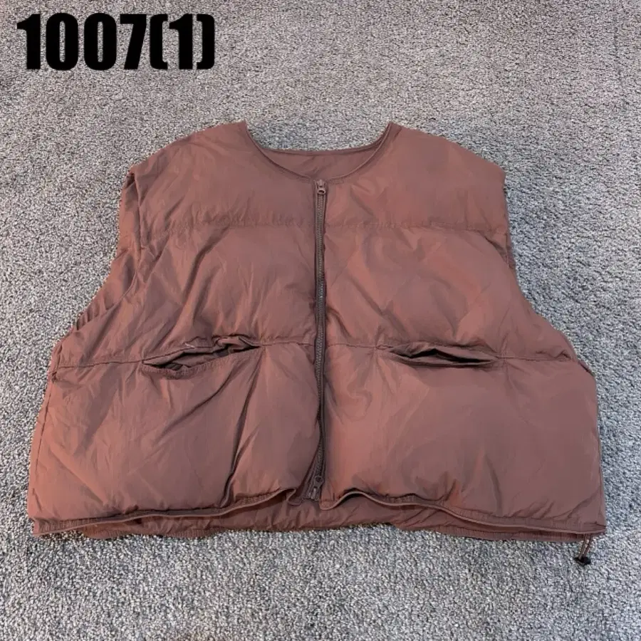 여성 패딩 조끼 브라운