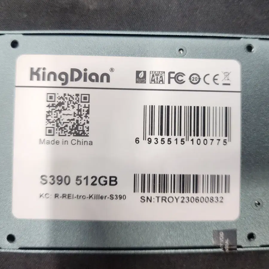 KINGDIAN S390 512GB SATA SSD 정상작동 / 점검완료 / 포맷완료