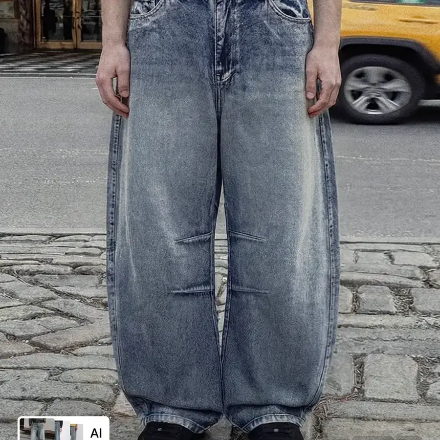 어널러코드 브루니 커브드 데님팬츠 (올브러쉬블루)