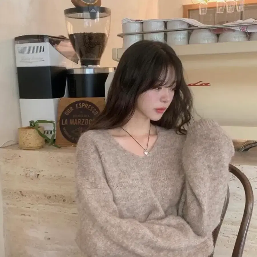 (울니트/연말룩) 팬던트 루즈핏 울 폭닥 니트