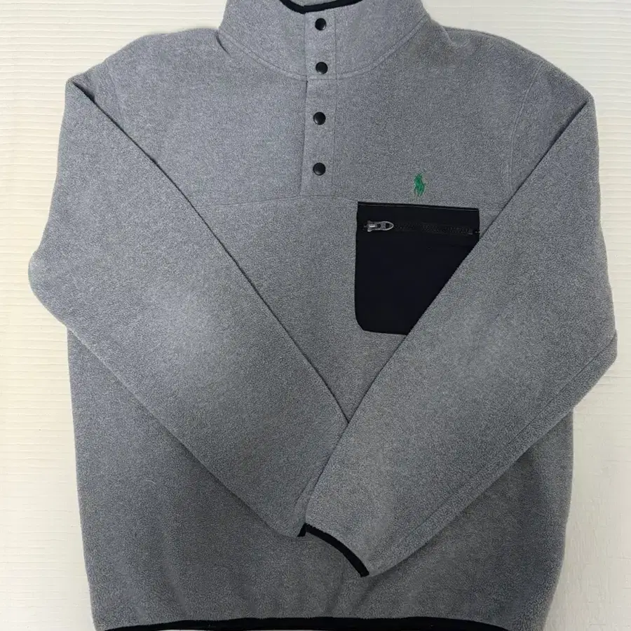 폴로 랄프로렌 하이넥 버튼 풀오버 플리스 자켓 그레이