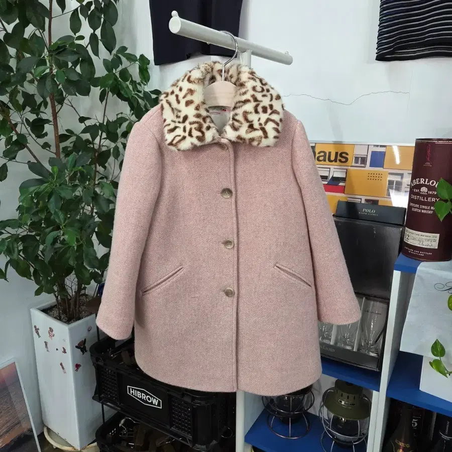 봉쁘앙 여아 퍼칼라 울 블렌드 코트 6y