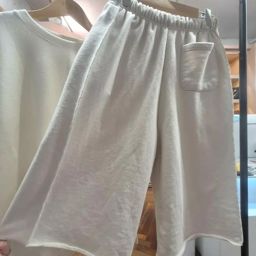 면바지 베이지색 와이드 바지