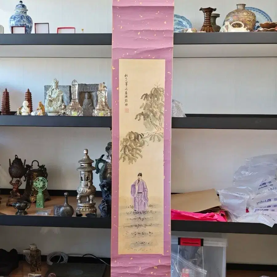 중국 근현대 화가 서조 관지 관지 방원인필법 고목고사도 고화 그림 골동품 수집품