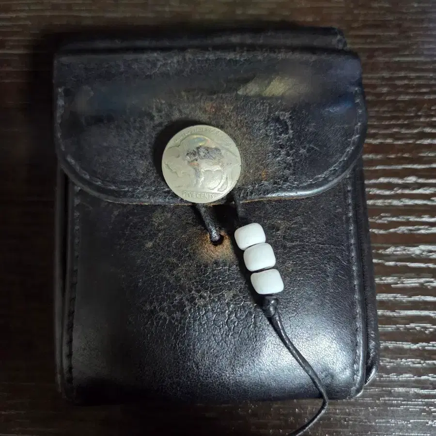 goros 고로스 새들레더 블랙 반지갑
