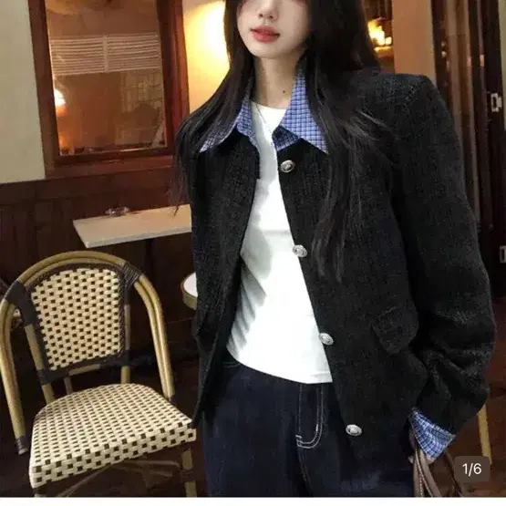 여성 트위드 재킷 가디건 m
