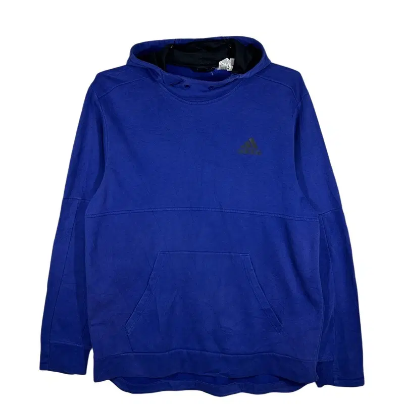 ADIDAS 아디다스 남성 블루 로고 후드티 캥거루포켓 루즈핏 스포츠룩 [L] 코튼 혼방