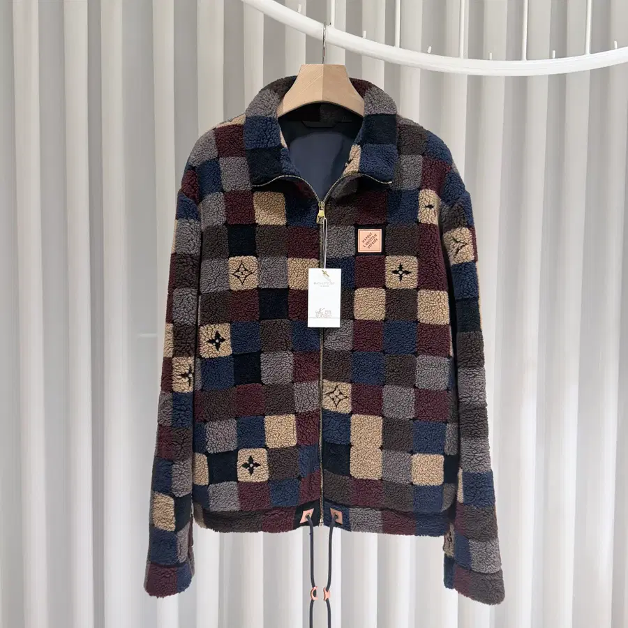 ( S / XL ) 루이비통 다미에르 픽셀 플리스 블루종 봄버 자켓