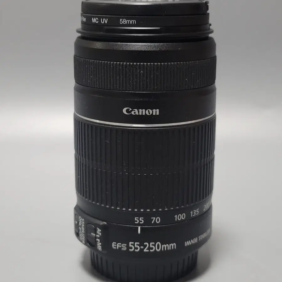 캐논 EFS 55-250mm IS II 렌즈+UV 필터+앞뒤캡
