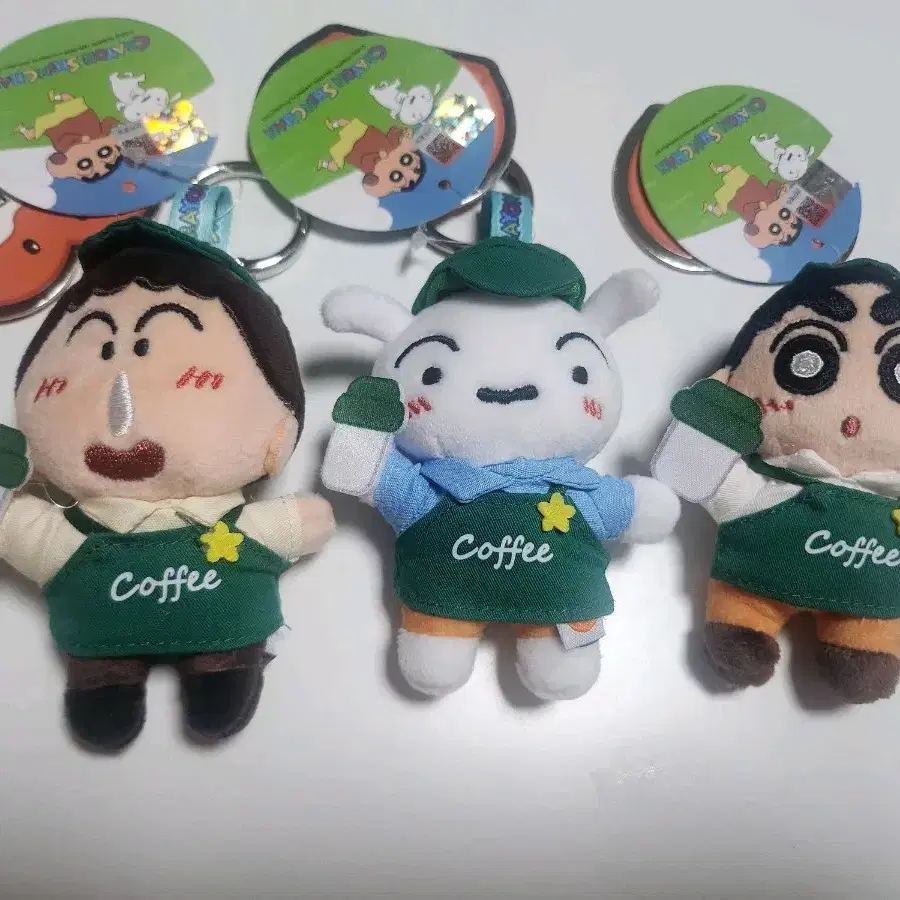 짱구는 못말려 커피 코스튬 키링 3종 세트