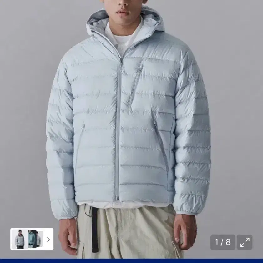 무신사 스탠다드 경량 패딩 블루