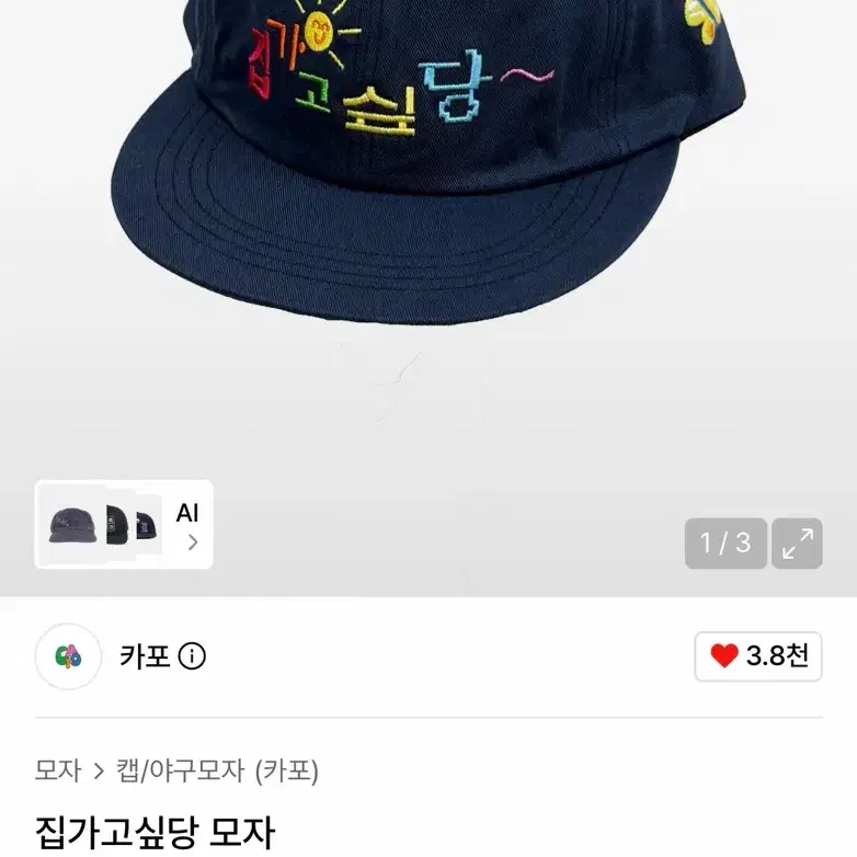 카포 모자 볼캡 집가고싶당 무신사 새상품