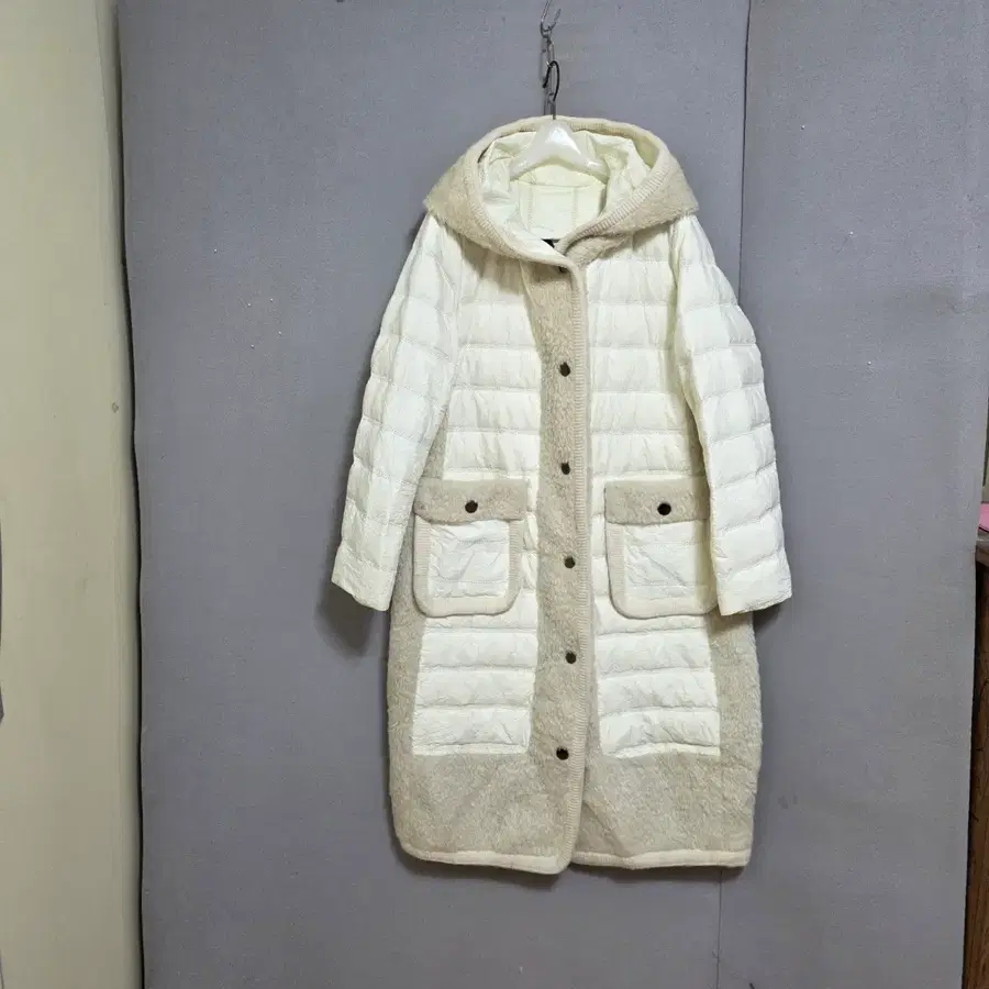양털배색 다운패딩 코트 n1706