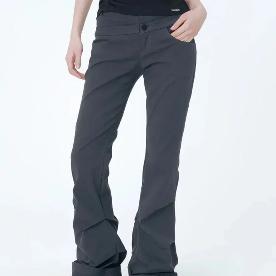 미세키서울 투라인 레이어드 폴딩 팬츠 차콜 (two line layered folding pants CHARCOL)