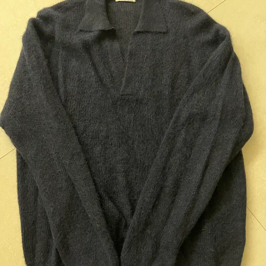 [4]오라리 BABY SURI ALPACA SHEER KNIT SKIPPER POLO (NAVY)
