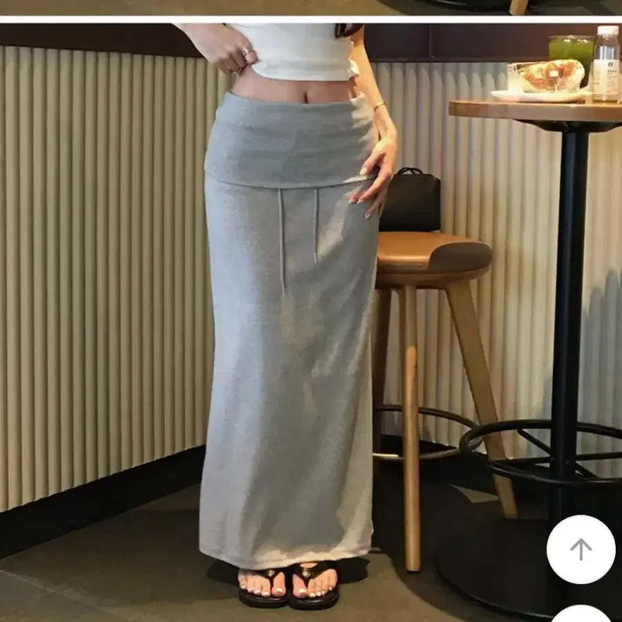 에이블리 홀리 그레이 롱스커트 / 롱 사이즈