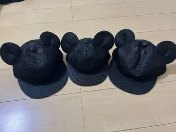 미키마우스 귀 달린 메쉬 캡 3세트 블랙