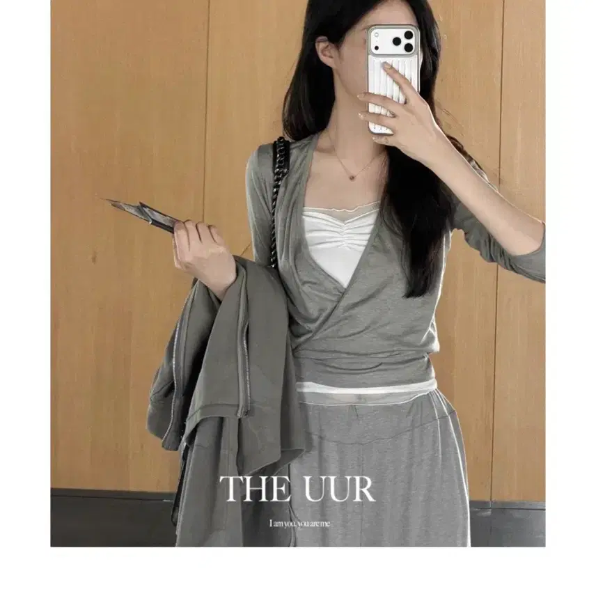 [UUR] slacker banding wrap cardigan, pants 랩 가디건 팬츠 멜란지 베이지 세트