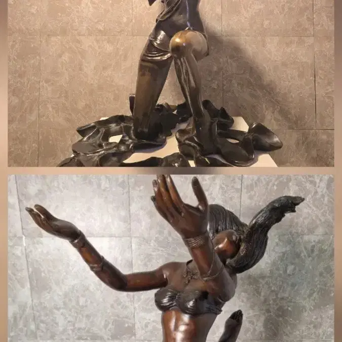 [대형 브론즈 작품 2점 일괄] 댄싱퀸 과 태초의 무희
