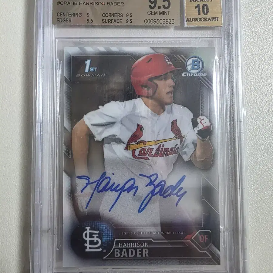 2016 해리슨 베이더 mlb 루키 친필오토카드 BGS 9.5 세인트루이스카디널스