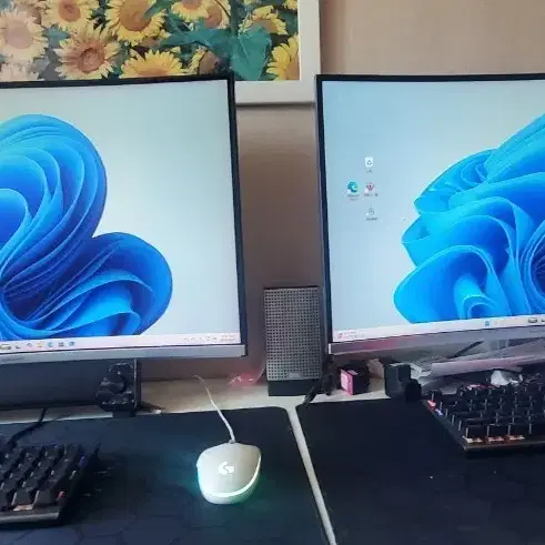 한성 32인치 커브드 144hz 2대 일괄