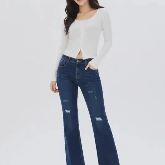 여26-27/스틸베네통 진청 워싱 데님 팬츠