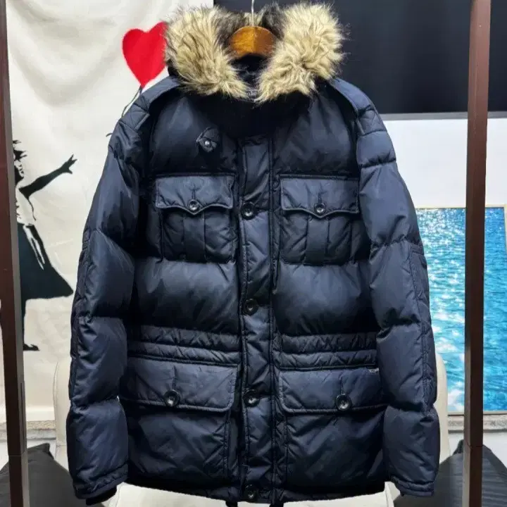 남성95) POLO 덕다운 패딩 아우터 네이비