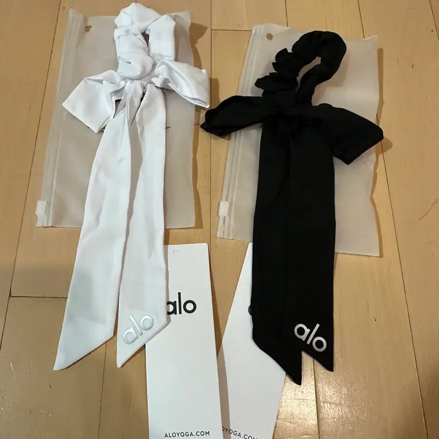 알로요가 헤어리본 블랙/화이트 2개