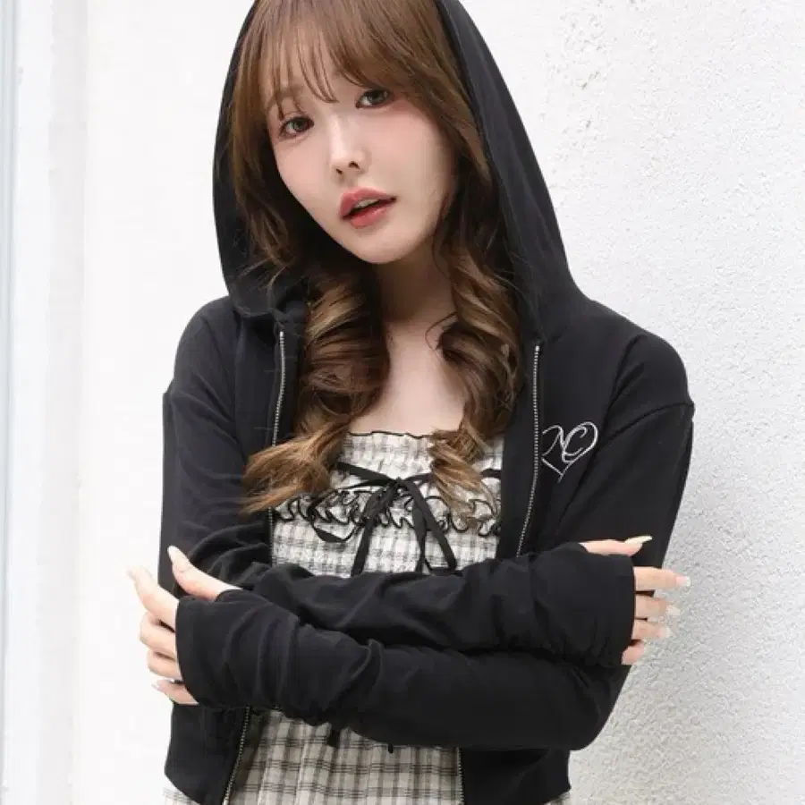 나이스클럽 로고 자수 파카 집업 스나계 걸리 일브 양산형 지뢰계 트레이닝 교판