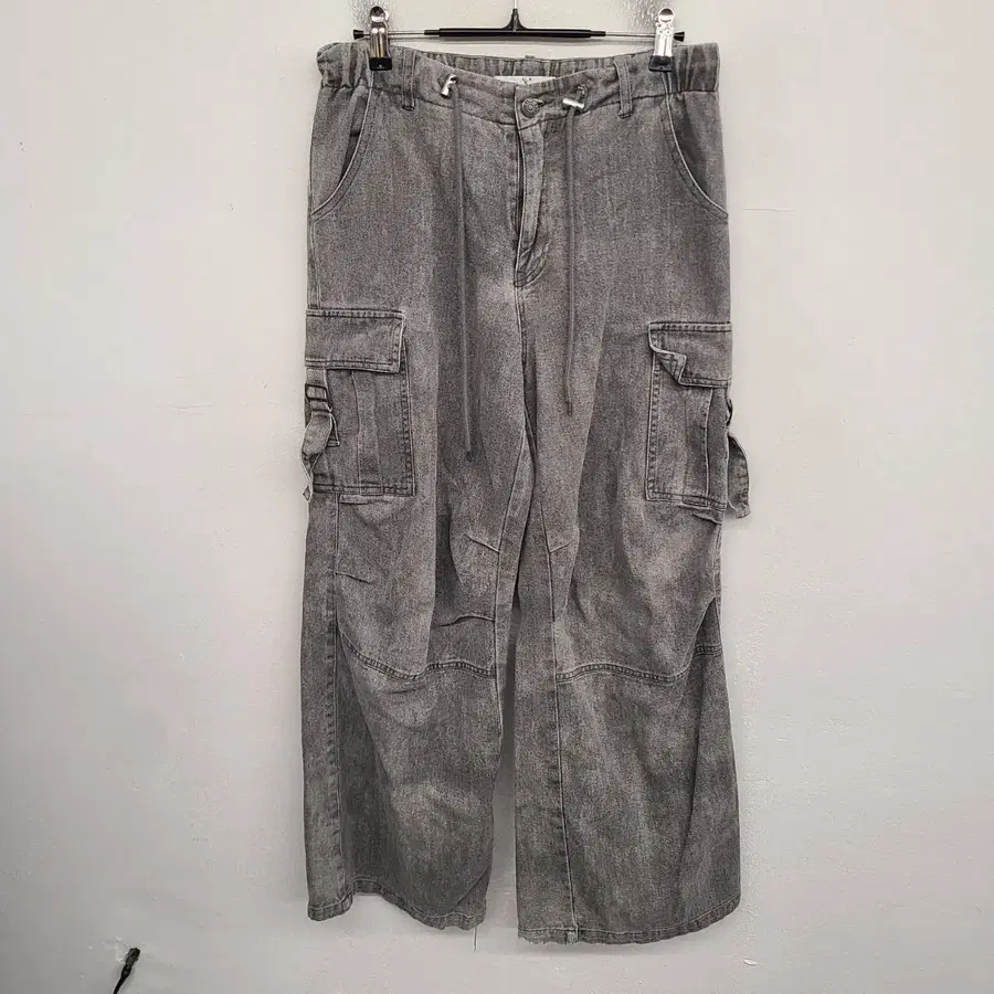 [여성55~66 size] VQ 워싱 카고 데님 밴딩 팬츠 청바지