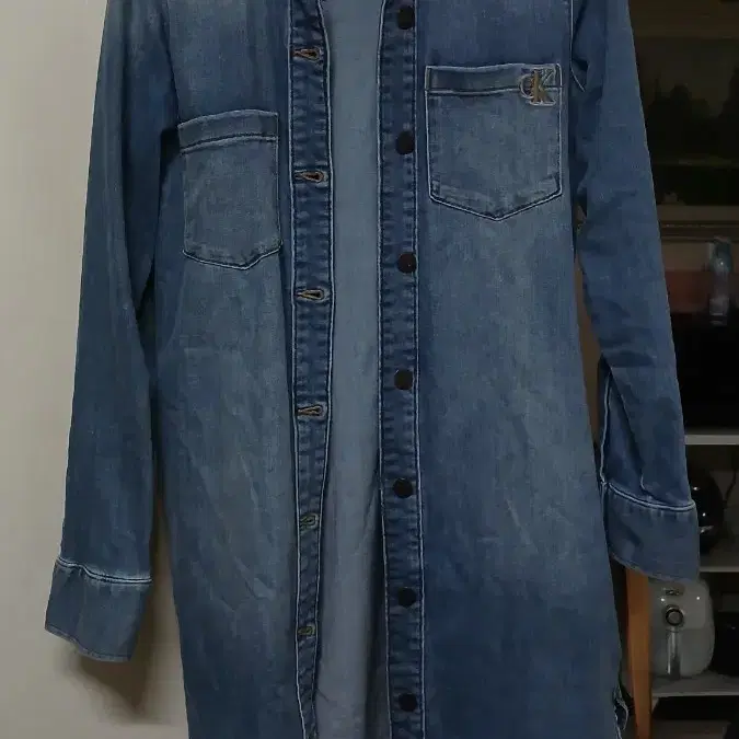 여성의류 켈빈클라인 롱 빈티지 청쟈켓 점퍼