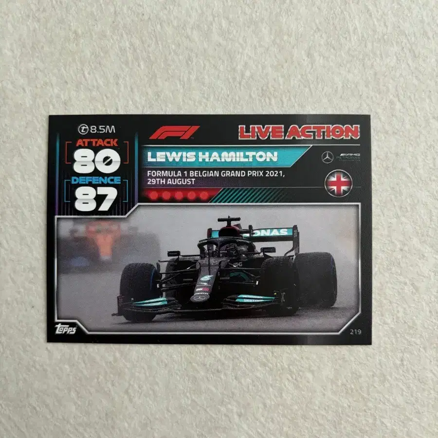 루이스 해밀턴 2022 F1 터보어택 탑스 카드