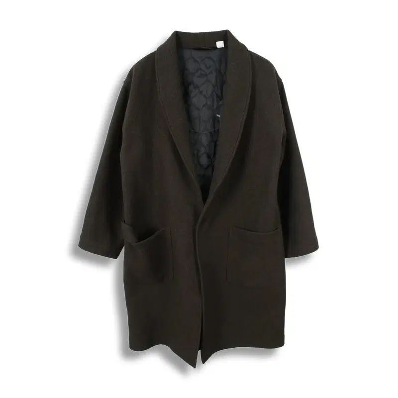 유니폼브릿지 (MEN - XL) 울 블렌드 스트랩 숄카라 패디드 코트